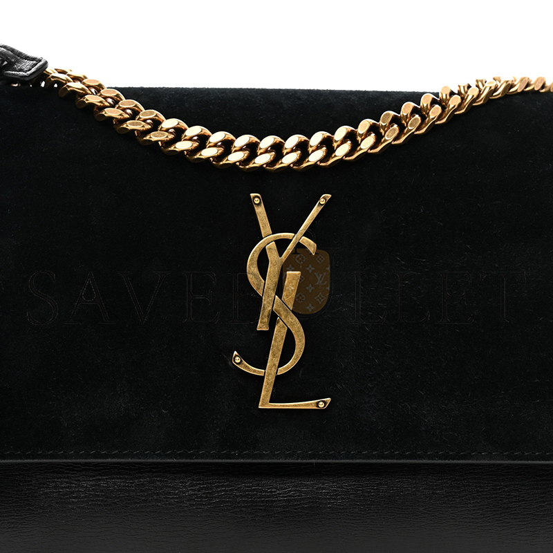YSL SUNSET MEDIUM IN SUEDE AND LEATHER 422906 (22*16*8cm)